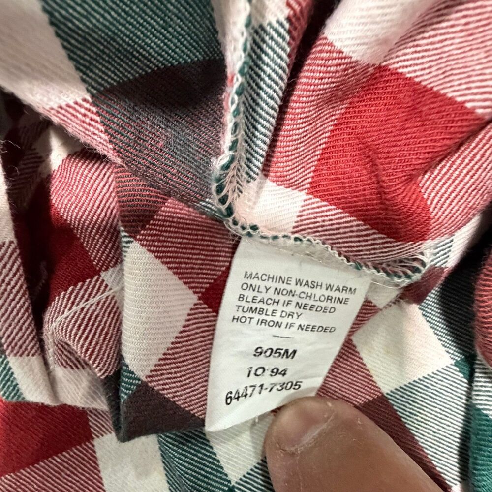 Dockers Mens Long Sleeve Plaid Button-Up Shirt Size L Red Green Cotton - Picture 7 of 10